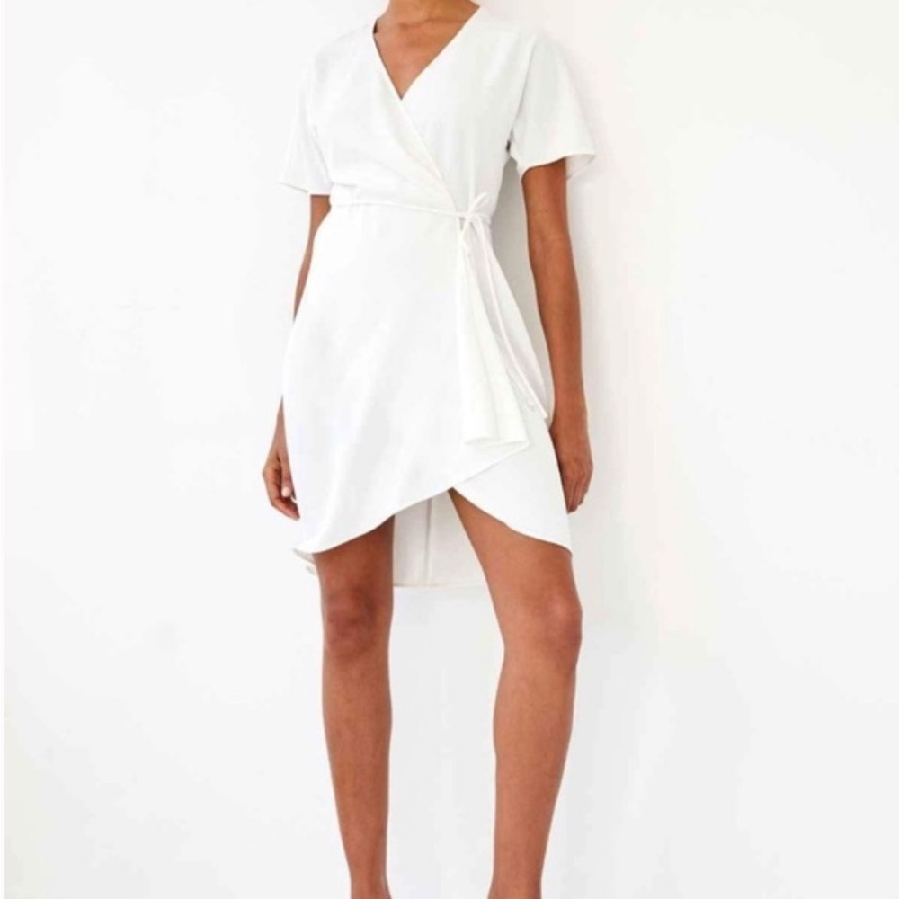 Aritzia Babaton white NEW wrap dress XS Wallace White Party Bride Minimalist